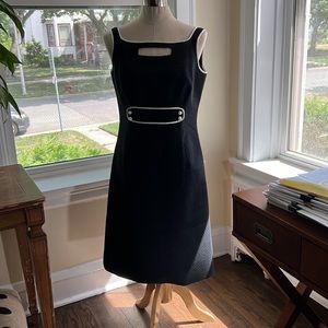 Joanna Mastroianni black cotton adorable dress with white trim